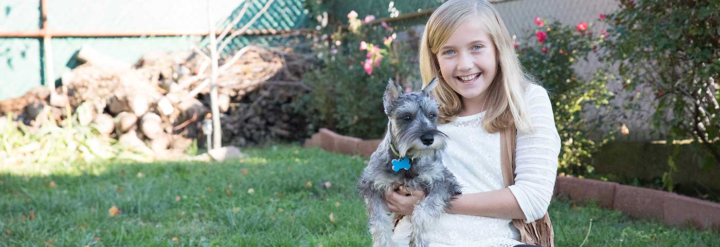 Cancer survivor with her dog